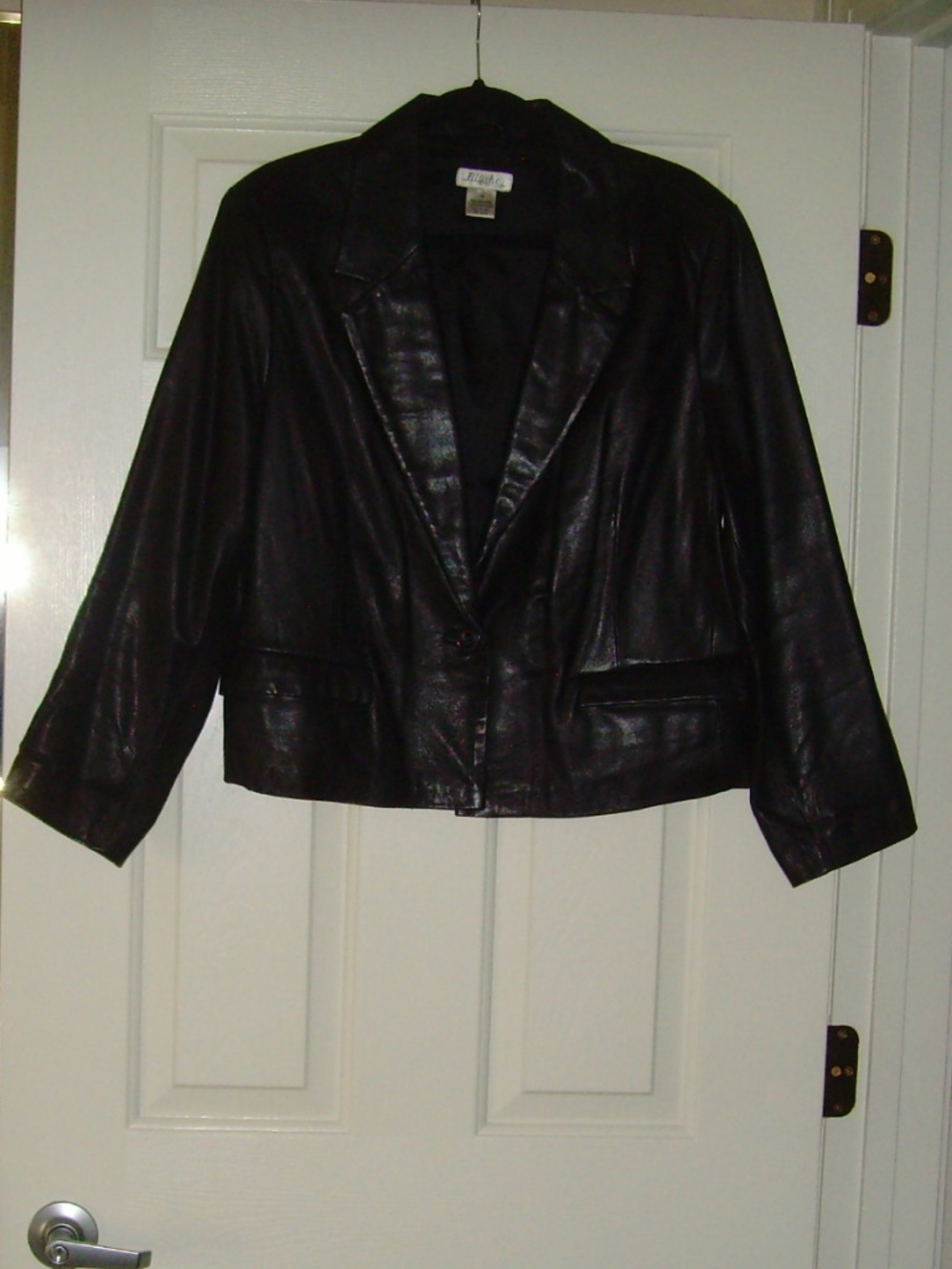 Blushe by Spiegel 100% Genuine Black Leather Jacket - Size 16